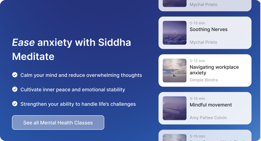 Mental health meditation with siddha meditate