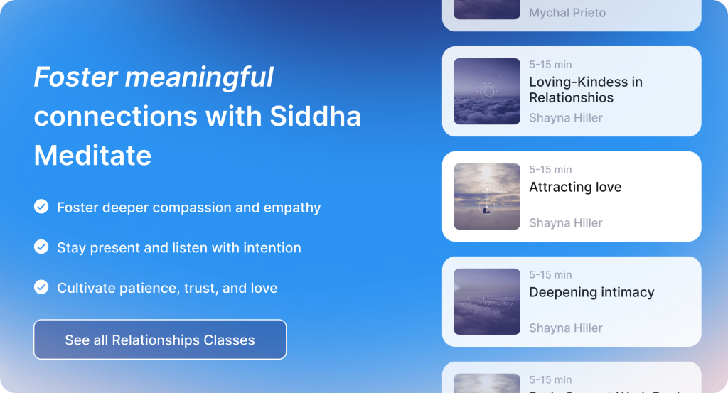 Best Guided Relationships Meditation classes with Siddha Meditate